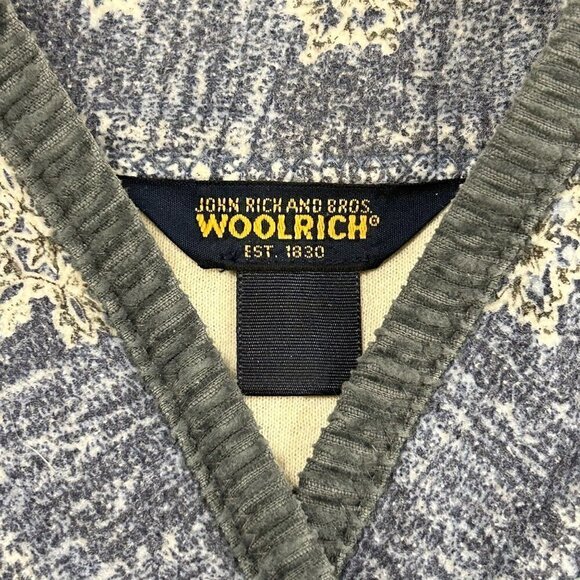 Woolrich John Rich & Bros Women's Blue Jacket Snow Flakes, Button Front, #O1411 - Picture 4 of 4